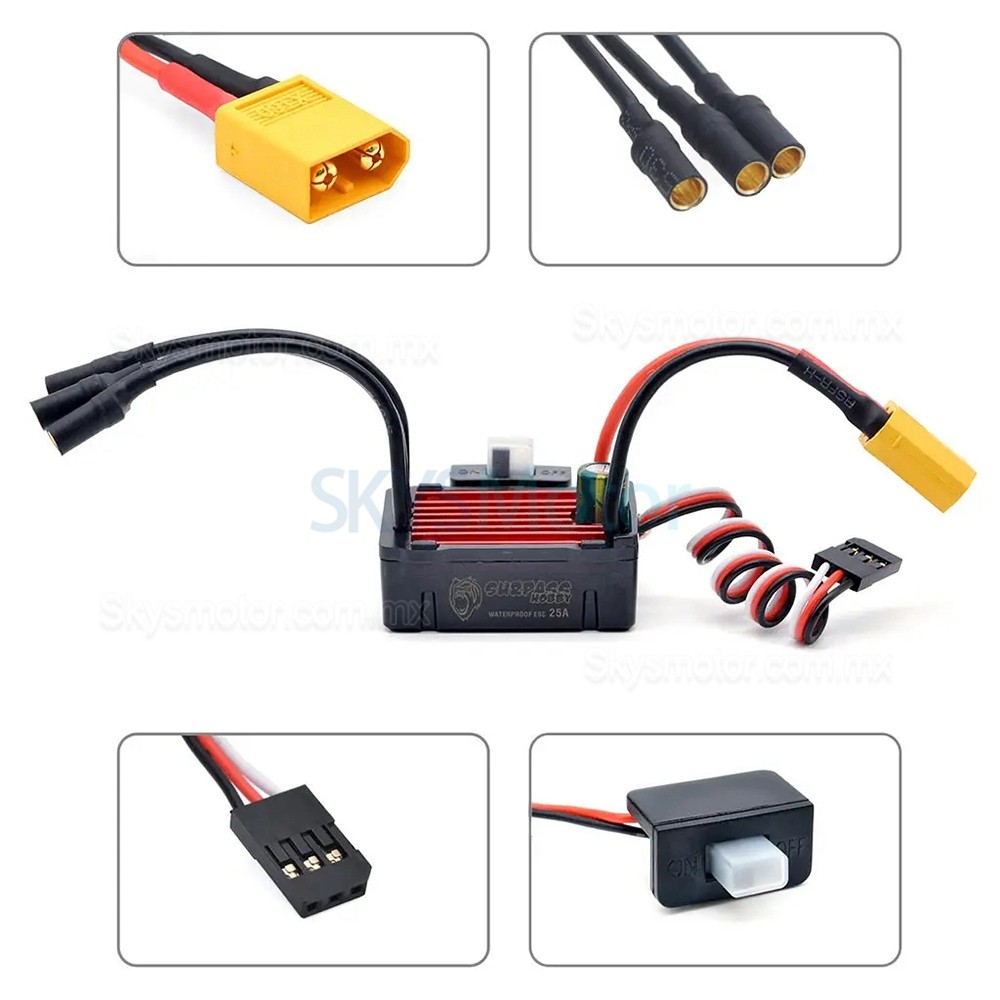 Surpass Hobby 25A controlador esc para motor brushless, enchufe T/XT60